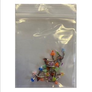 15 NEW Curved Eyebrow/Vertical Labret Piercings with Spiked Balls